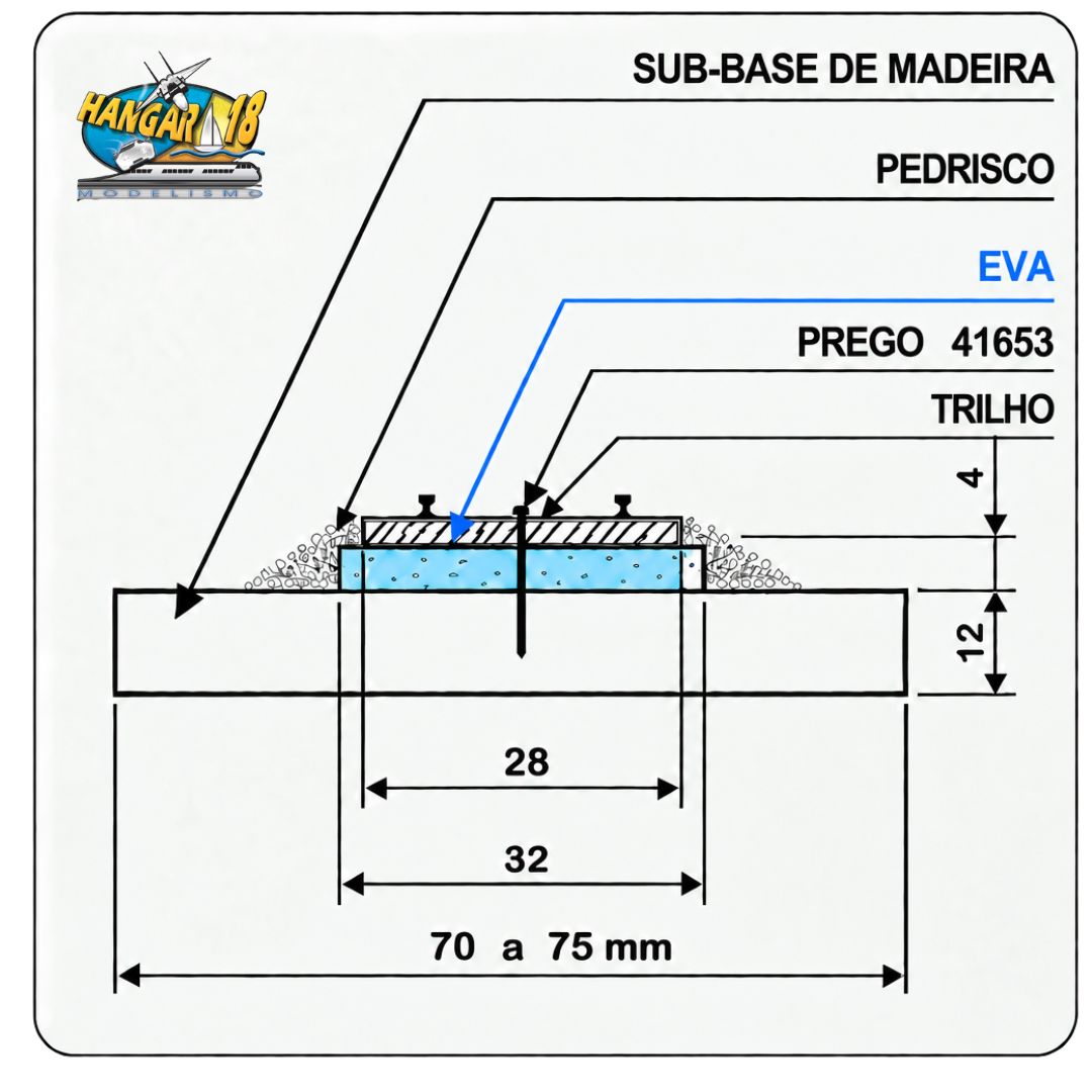 BASE DE EVA TRILHO FRATRESCHI 4083 (6PC) 4MM