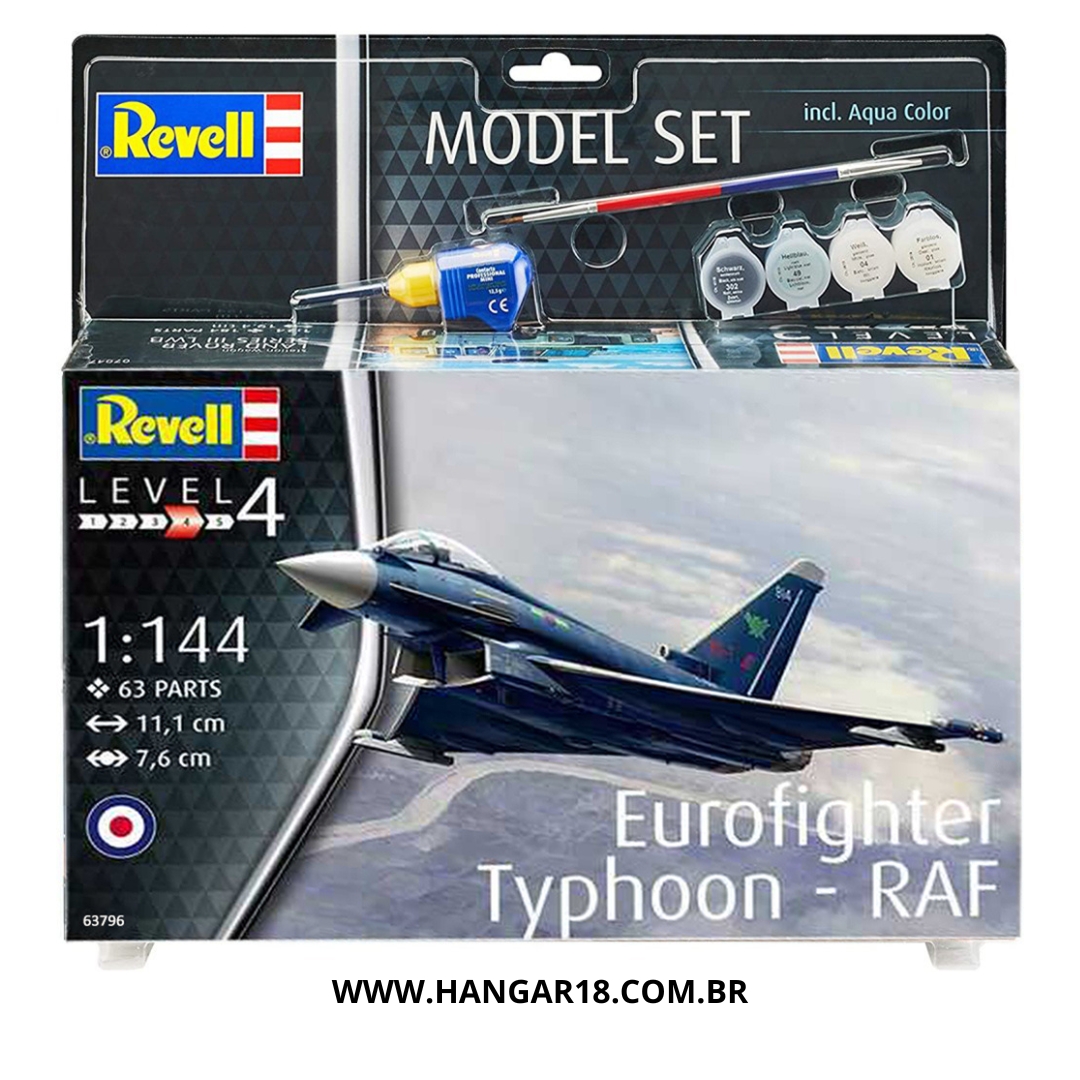 AVIÃO KIT P/ MONTAR EUROFIGHTER TYPHOON RAF REVELL