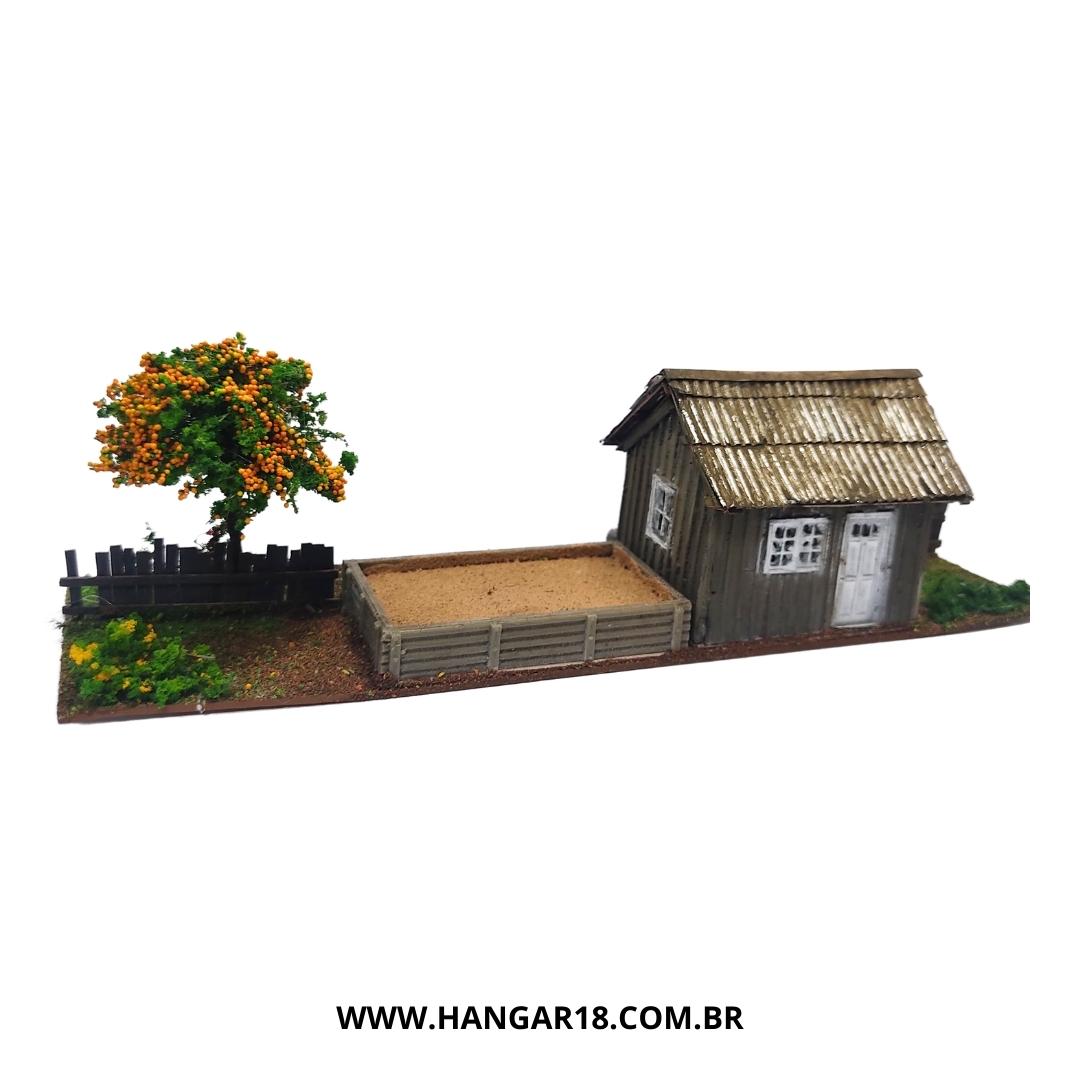 DIORAMA CASA C/ DEP AREIA (0613) ESCALA HO ANJOLI