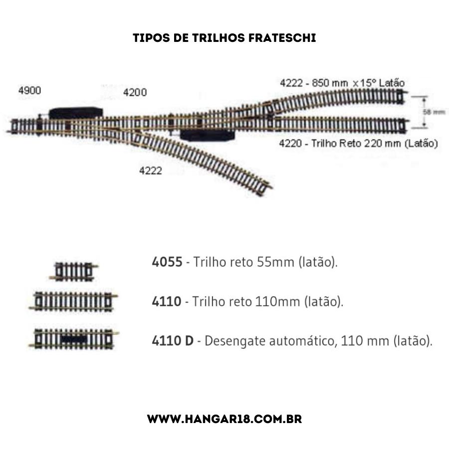 TRILHO CURVO 850MM X 15° FRATESCHI 4222
