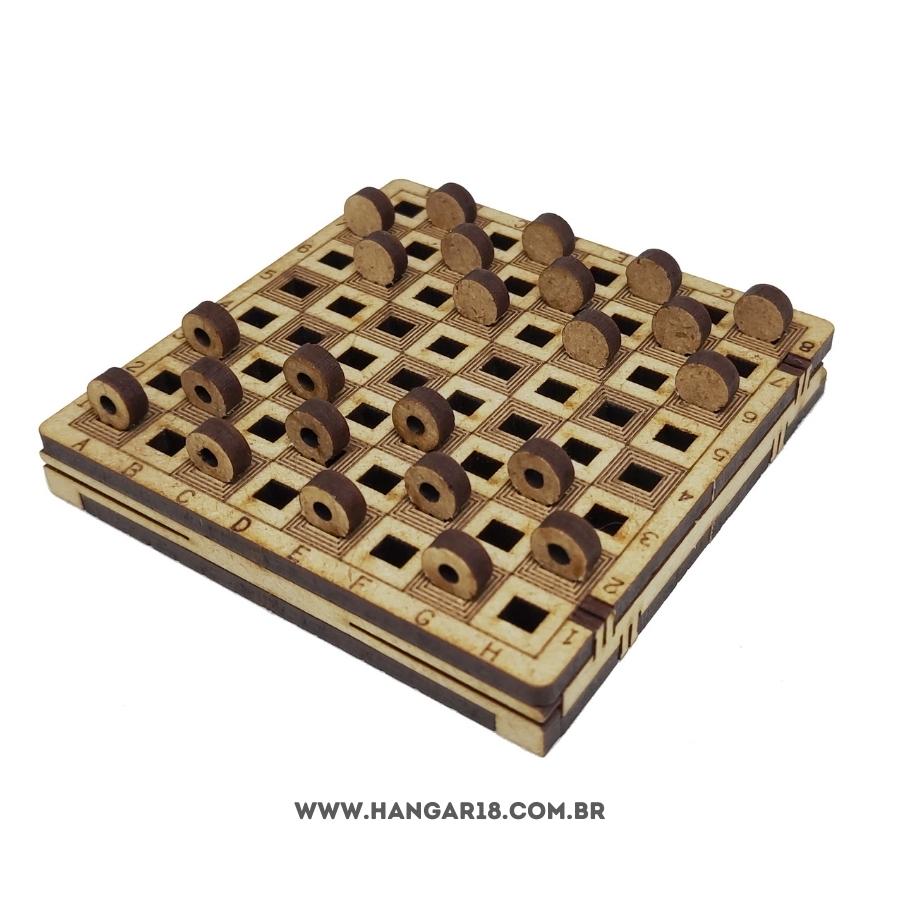 JOGO DE DAMAS PORTATIL DE BOLSO DESMONTADO MDF