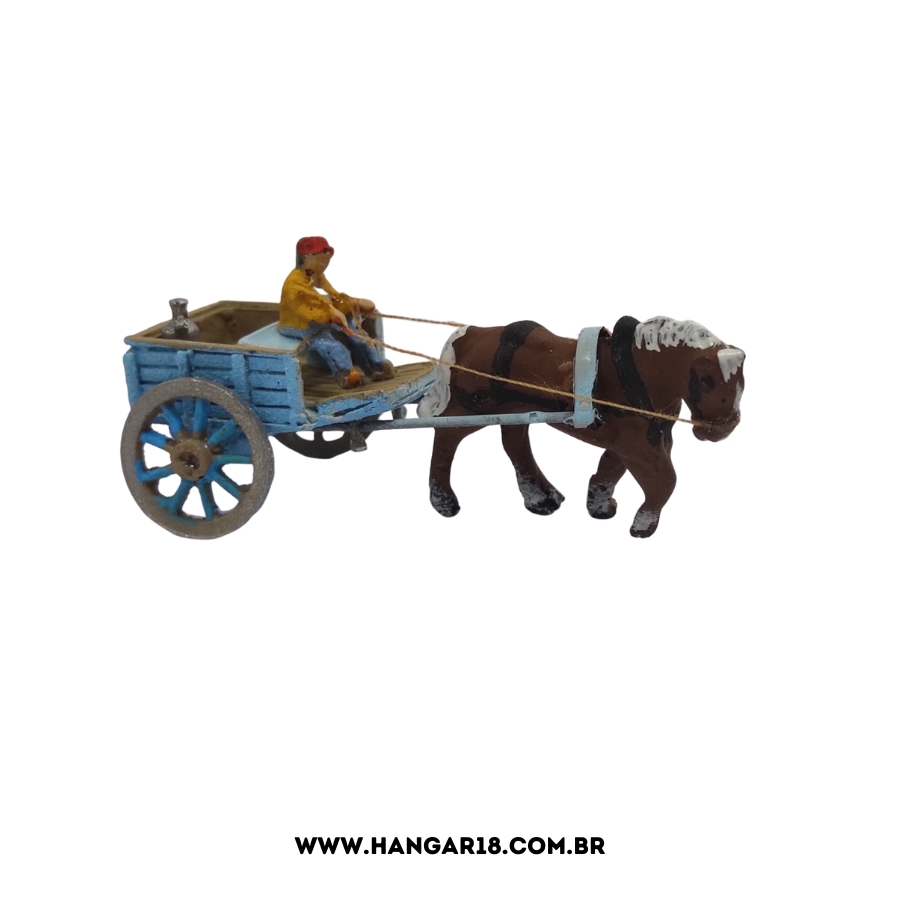 CARROÇA COM CAVALO DETALHADA (533) ESC HO ANJOLY