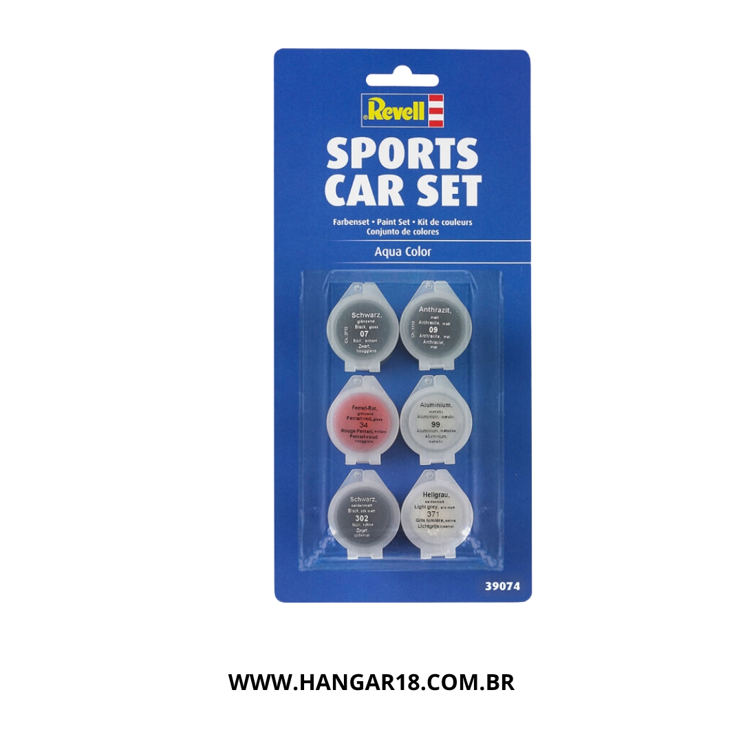 KIT 6 TINTAS P/ CARROS ESPORTIVOS REVELL 39074