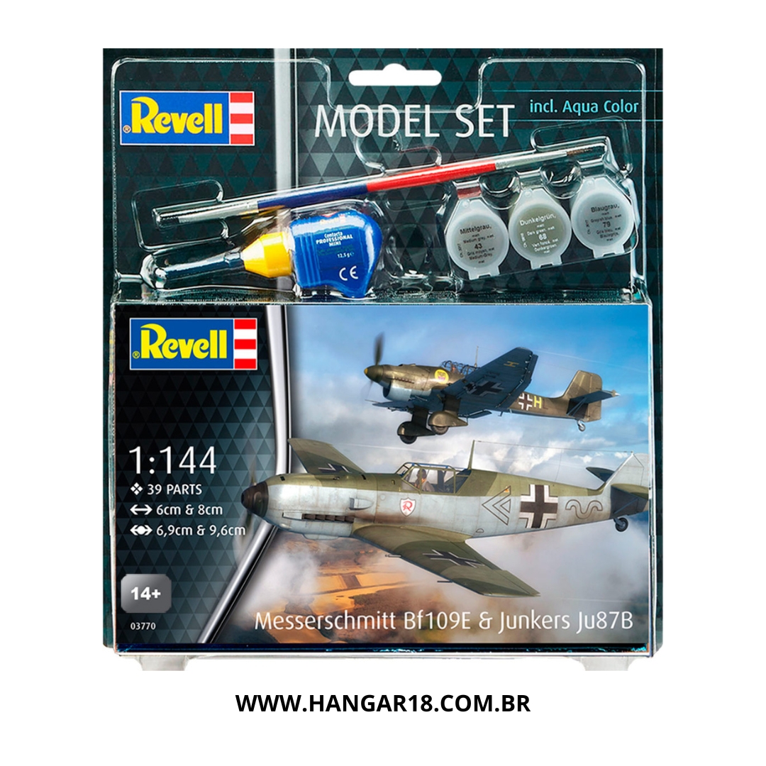 AVIÃO KIT P/ MONTAR MESSERSCHMITT BF109E JU87B REV